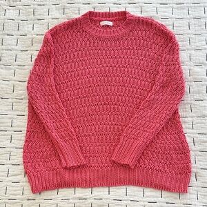 Anine Bing Textured Knit Sweater in Pink